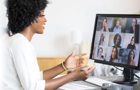 An example of remote team collaboration via video call