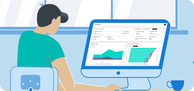 manager connecting with a co-working with remote work