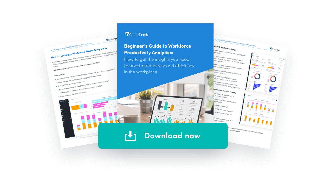 Beginner's Guide to workforce analytics - pages fanned out with a download now button