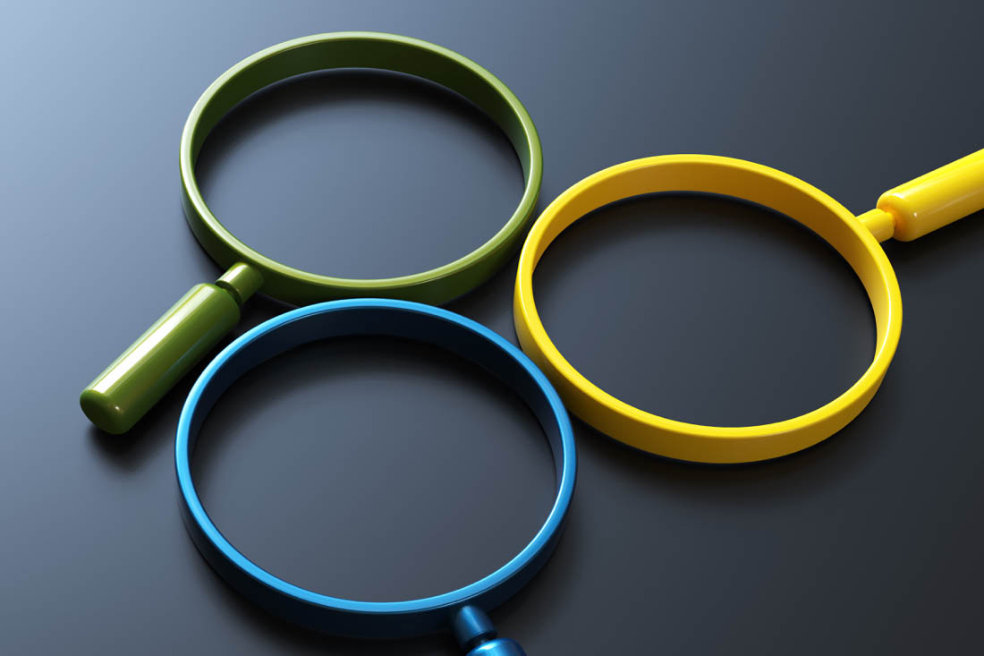 3 magnifying glasses in a circle to signify workforce assessments.