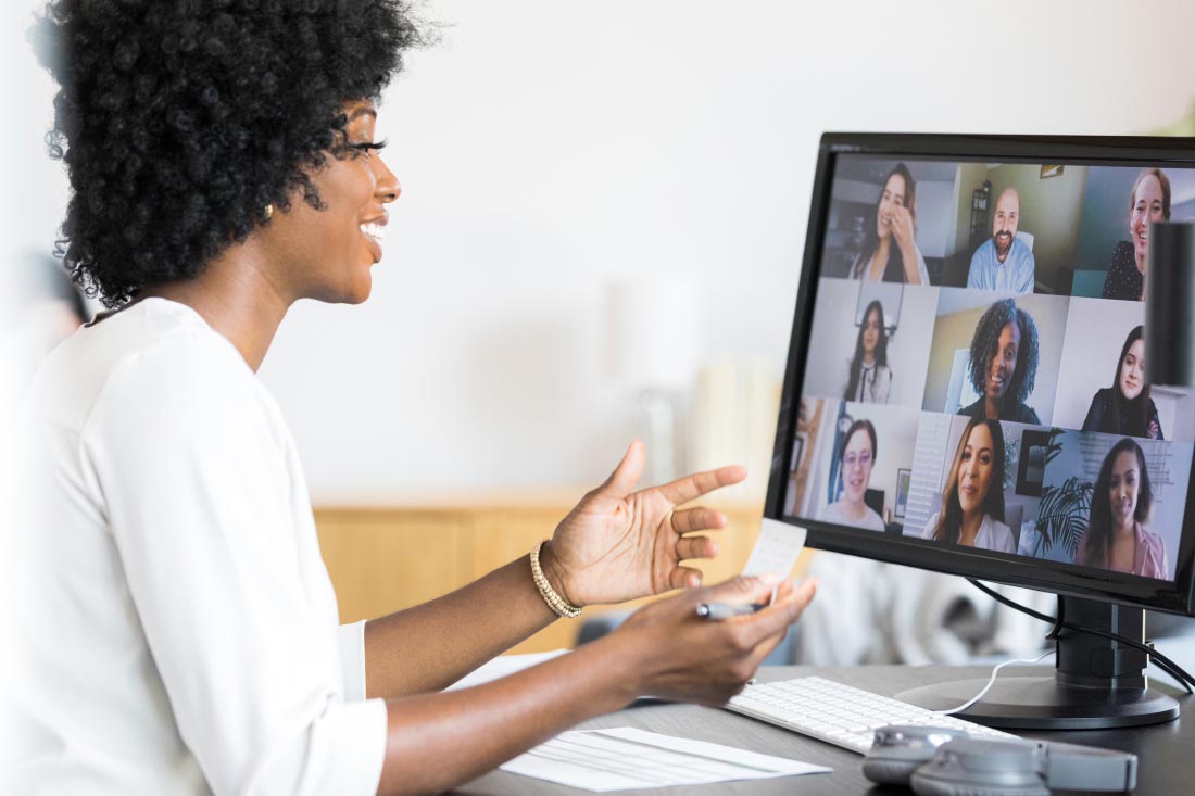 An example of remote team collaboration via video call