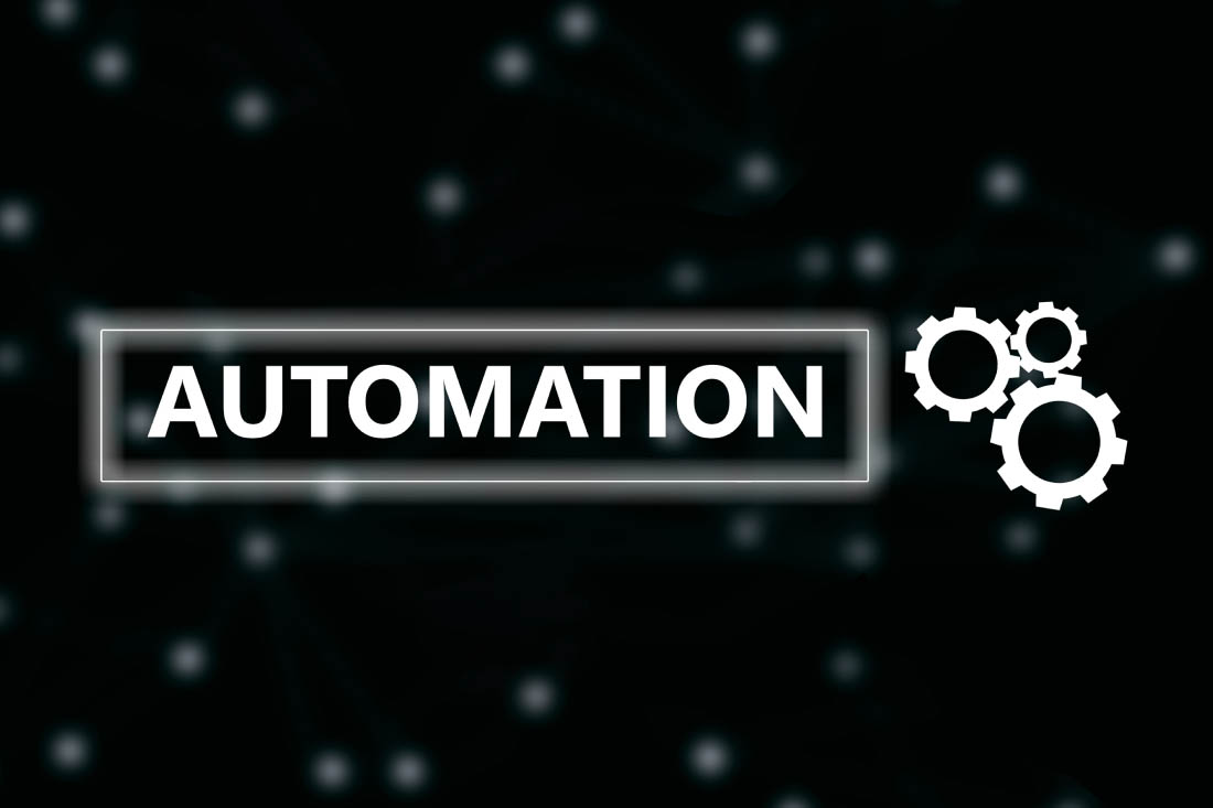 The word Automation with gears.